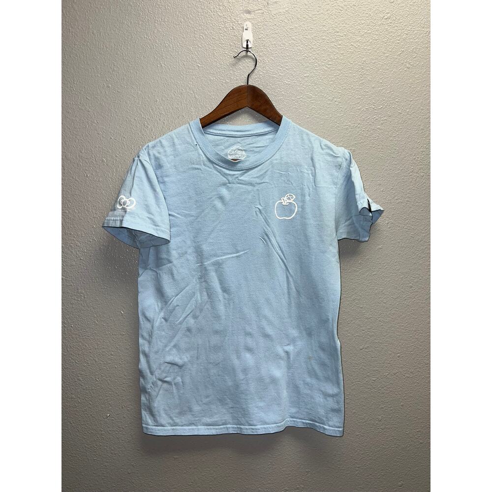 Candie Bolton Hello Kitty Kidrobot Shirt Kid Robot Apple Blue Graphic Tee Small